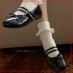 韩国代购rockfish春季双条绑带漆皮玛丽珍芭蕾鞋单鞋女鞋 蝴蝶结