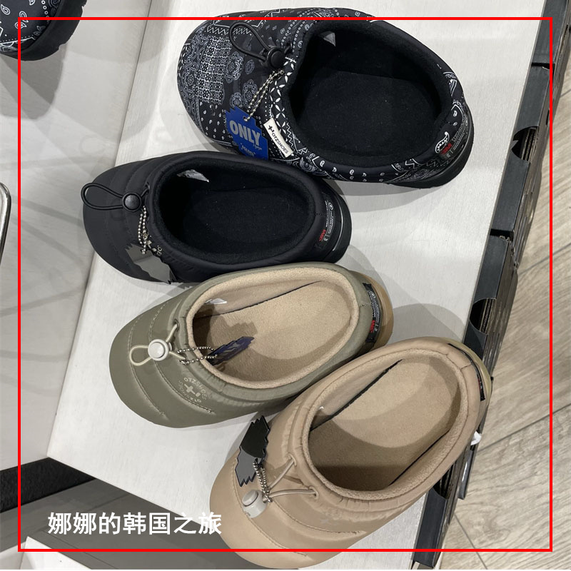 休闲方头丑萌鞋面包鞋半拖棉鞋