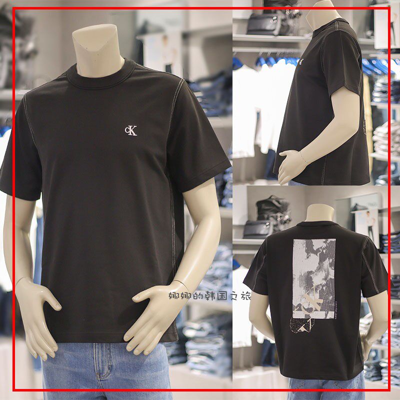 Calvin Klein Jeans 韩国直邮 23夏男圆领宽松印花短袖T恤J323770