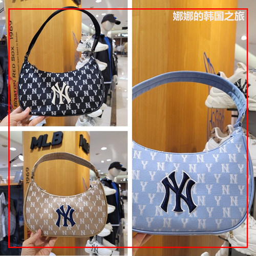 MLB复古休闲NY老花标腋下包挎包