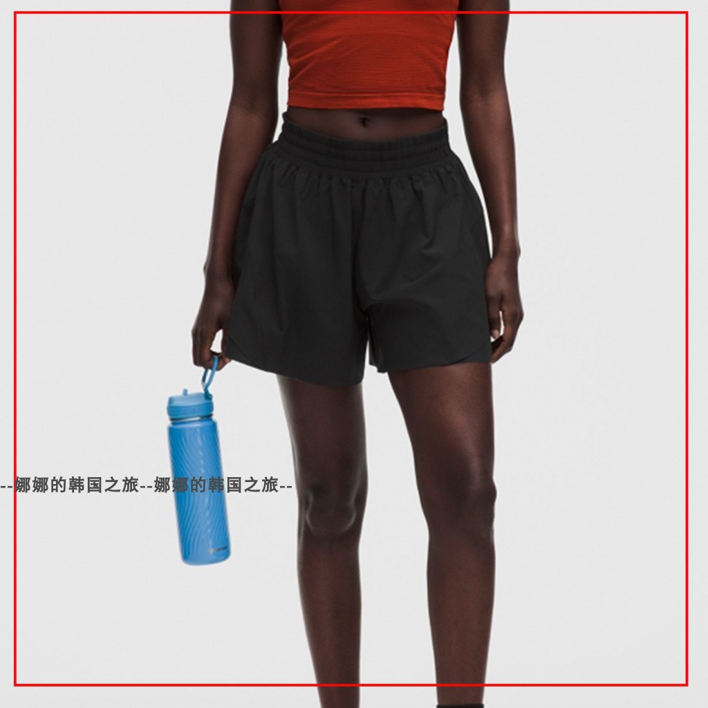 韩国代购lululemon ShakeIt Out 高腰跑步短裤4分裤运动裤LW7EBHS