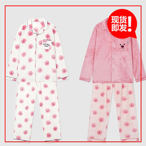 品牌授权韩国代购SPAO露比LOOPY联名可爱加绒珊瑚绒睡衣裤家居服