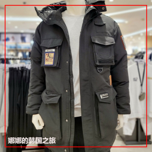 韩国代购正品NBA鹅绒羽绒服长款男女同款连帽外套棉服N224DW001Z