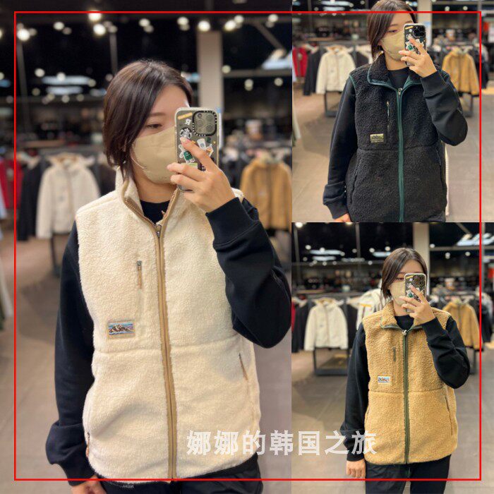 NEPA 韩国代购直邮22冬男女刘亚仁户外立领小标抓绒衣马甲7IF6168
