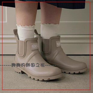 韩国代购rockfish短筒雨靴橡胶 防滑防水 马卡龙色系少女短靴