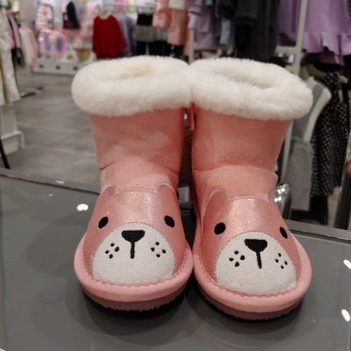 pawinpaw韩国儿童加绒保暖雪地靴
