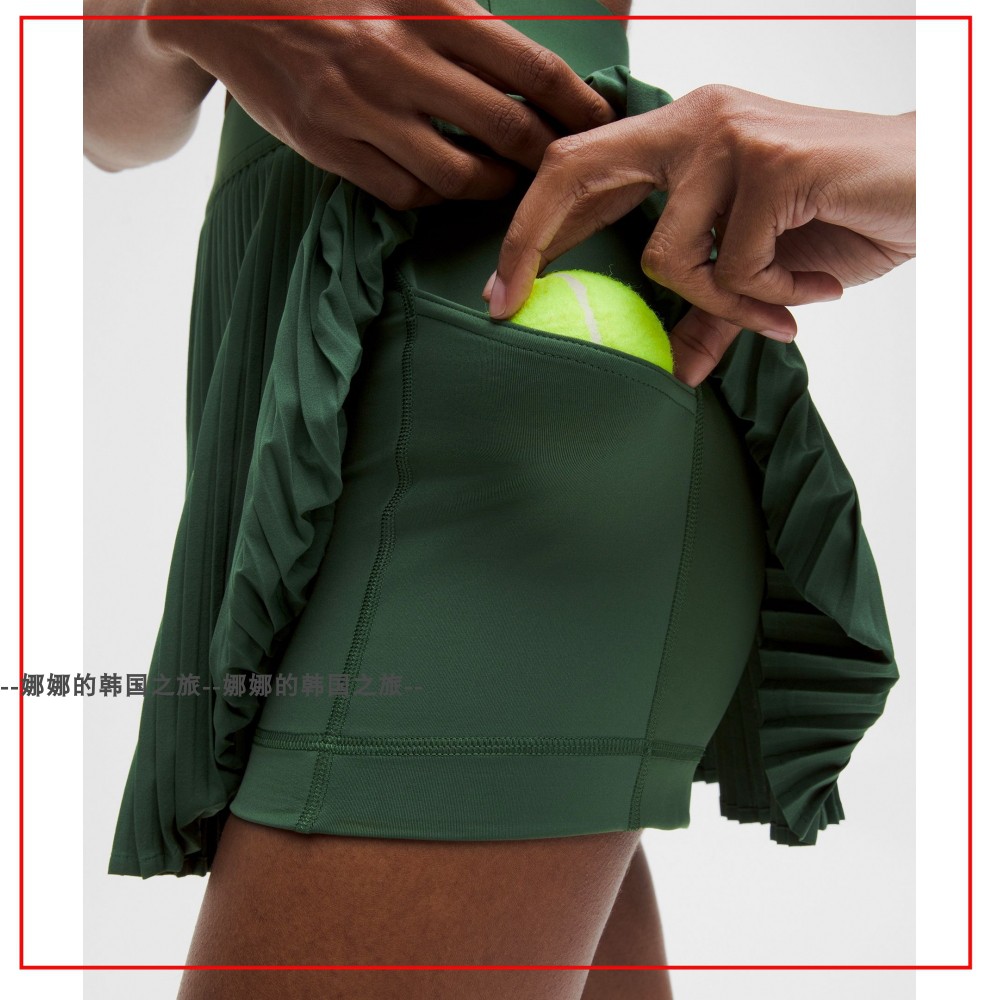 韩国代购lululemon RePleat女士风琴褶高腰网球裙运动短裙LW8AUOS