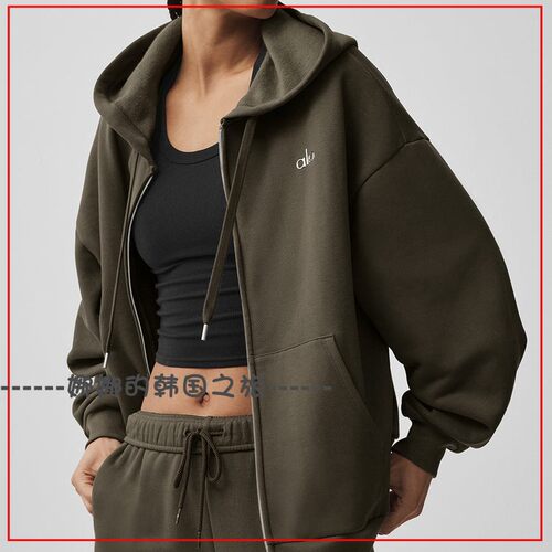 韩国代购Alo Accolade 全拉链连帽衫户外运动休闲宽松外套 男女款