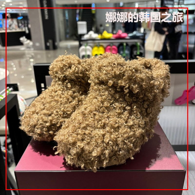 韩国代购Crocs卡骆驰经典卷毛暖棉包头鞋保暖加绒毛毛鞋210849