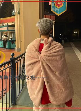 韩国代购 NCT gream 罗渽民 221218ins 明星同款粉色兔兔毛毯盖毯