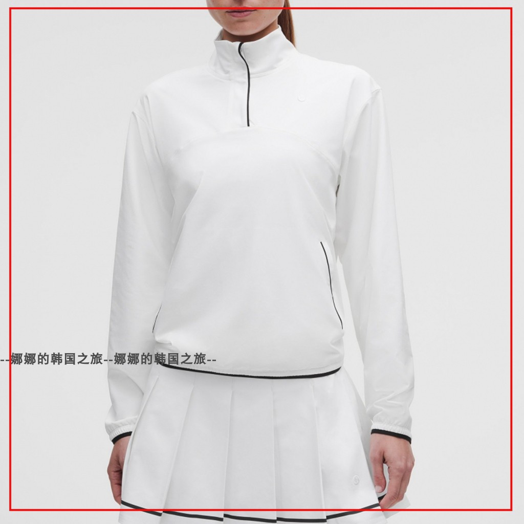 韩国代购lululemon 女士轻盈版半拉链运动衫 速干防晒衣LW3JXDS