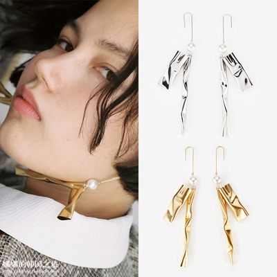 韩国设计师品牌风珍珠长耳环