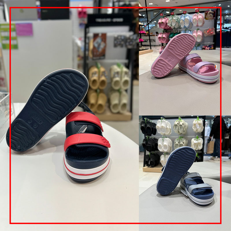 韩国代购Crocs卡骆驰 儿童防滑绑带拼色运动沙滩鞋凉鞋209423