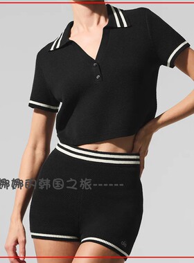 韩国代购ALO Tennis Club Sweater Knit针织短款Polo衫 短裙套装