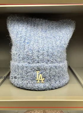 韩国代购MLB 针织毛线帽猫耳帽25款时尚保暖刺绣可爱3ABNB1156