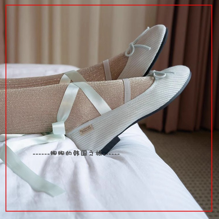 韩国代购rockfish女鞋春季蝴蝶结可爱芭蕾鞋玛丽珍单鞋 附送绑带