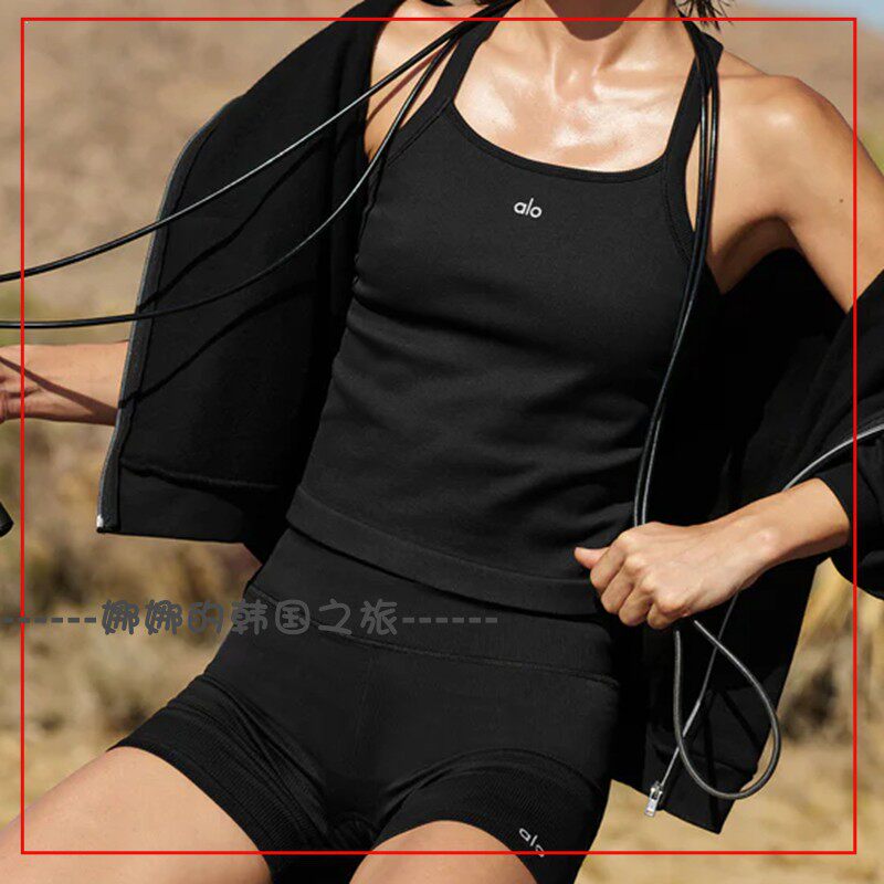 韩国代购ALO Seamless Ribbed Favorite罗纹吊带文胸运动健身背心