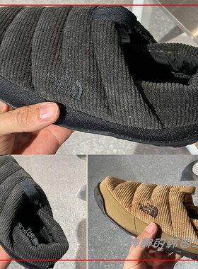 韩国代购TNF北脸女士灯芯绒穆勒鞋休闲鞋套脚低帮保暖棉鞋NS93Q78