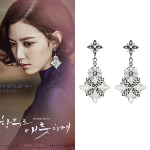 韩国正品代购JEWEL  CONTY任意依恋林珠银同款华丽复古雪精灵耳环