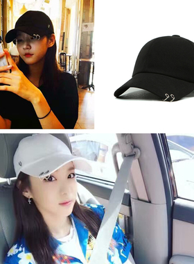 韩国vibrate正品代购金赛纶EXO伯贤关晓彤同款帽子圆环v字棒球帽
