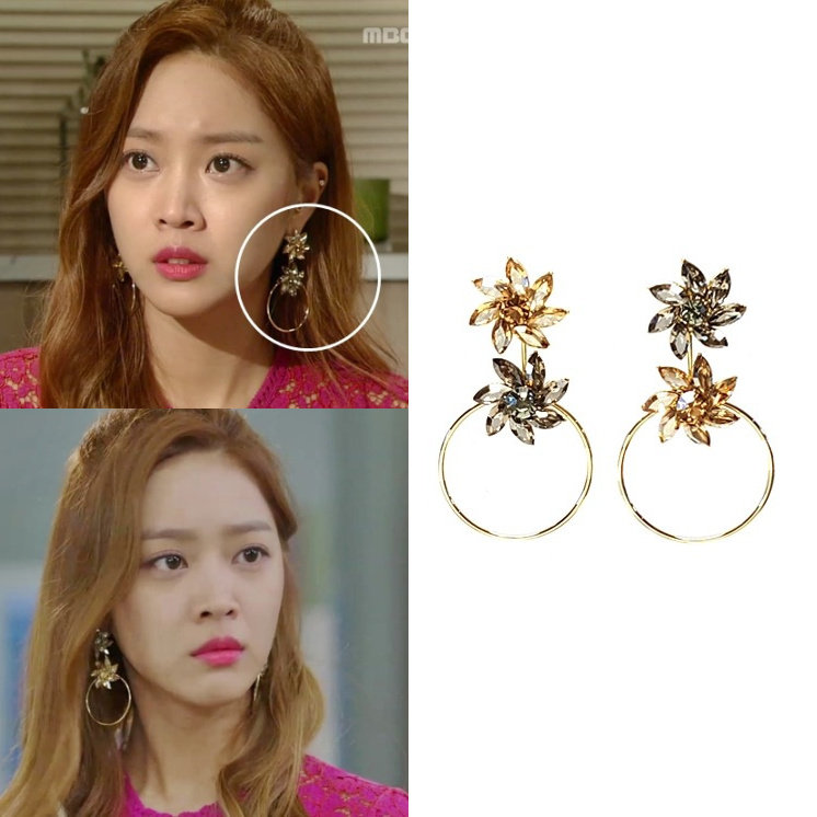 韩国正品代购BLACKMUSE怪物赵宝儿水晶花环形可拆卸组合耳环耳钉