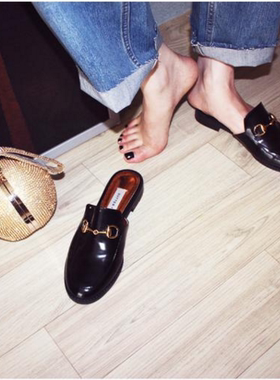 Sutter1988韩国正品直邮 17春纯牛皮扣环拖鞋手工定制舒适乐福鞋