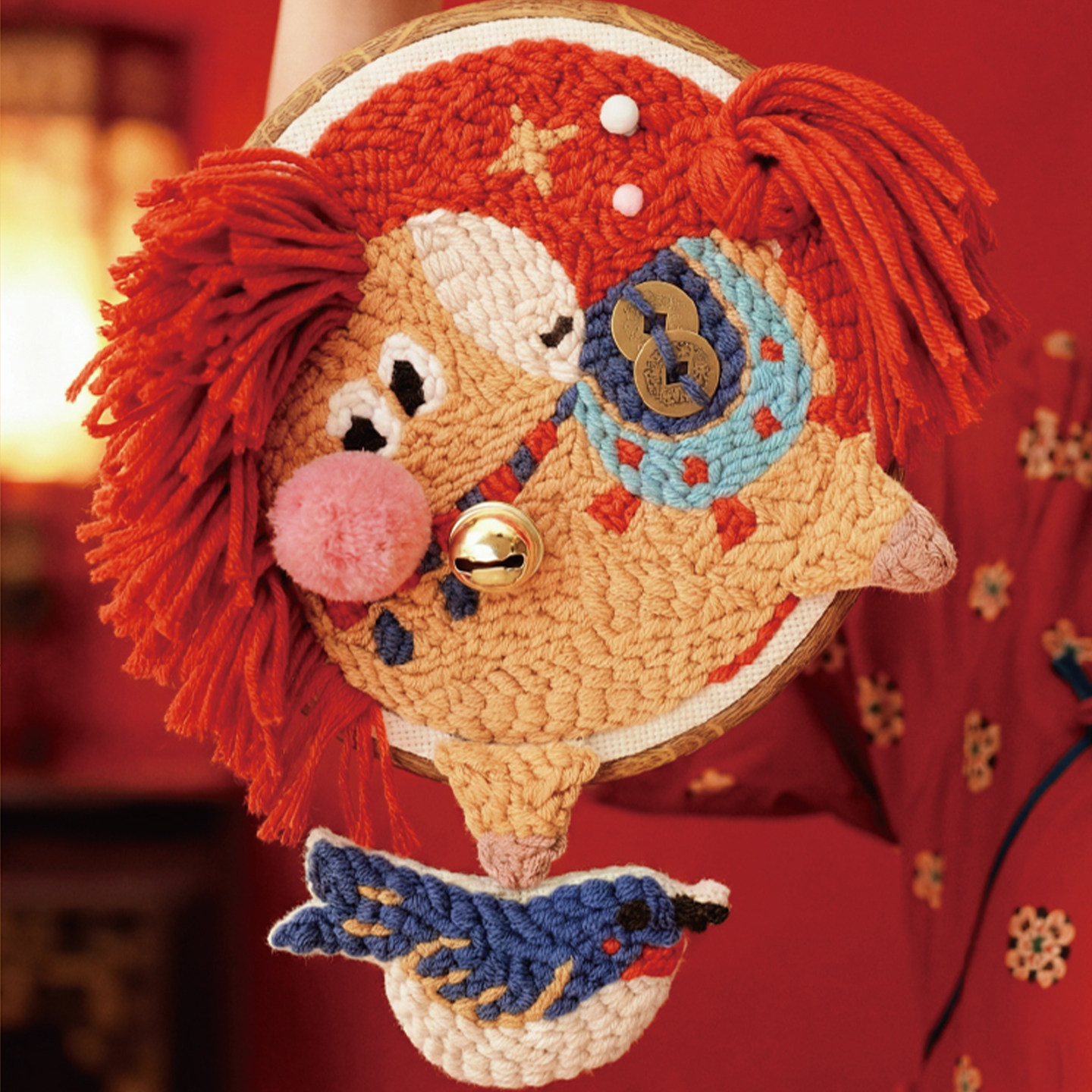 哈尼手工戳戳绣diy材料包毛线马踏飞燕制作摆件送朋友新年礼物,居家布艺,戳戳绣,淘宝优惠券,粉丝福利购,淘宝优惠卷