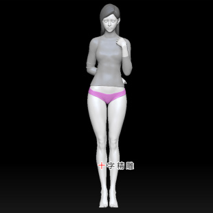 stl美女圆雕图三维模型253浮雕玉雕木雕女性3d打印素材新款精雕图