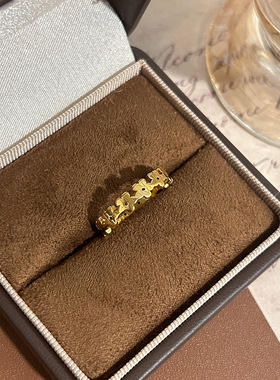 跨境简约冷淡风花朵戒指女精致百搭小众设计钛钢不掉色指环配饰