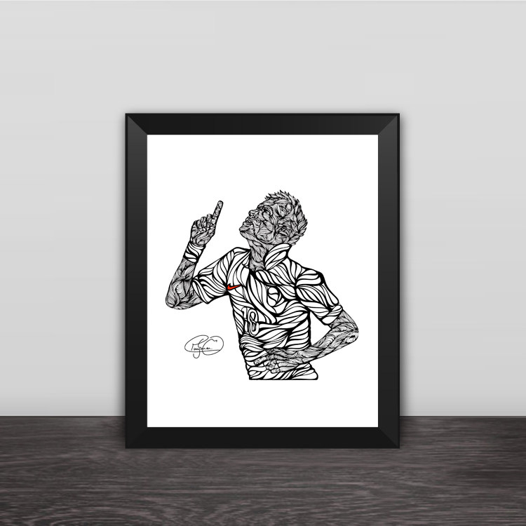 内马尔艺术剪影插画款实木装饰相框照片墙桌摆挂框摆件家居壁画