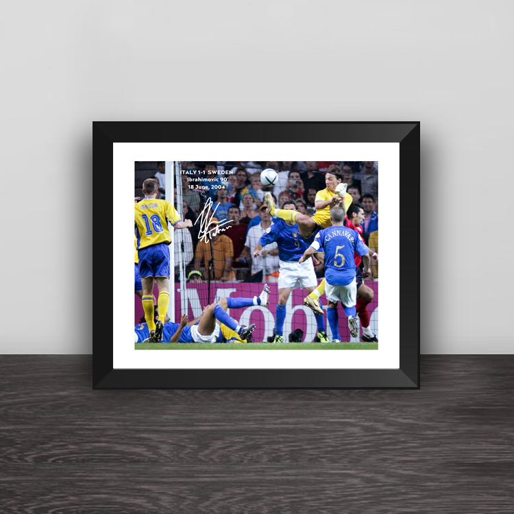 欧洲杯伊布经典蝎子摆尾实木装饰相框照片墙桌摆挂框摆件家居壁画