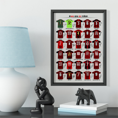 ac米兰名宿球衣款实木卡卡相框