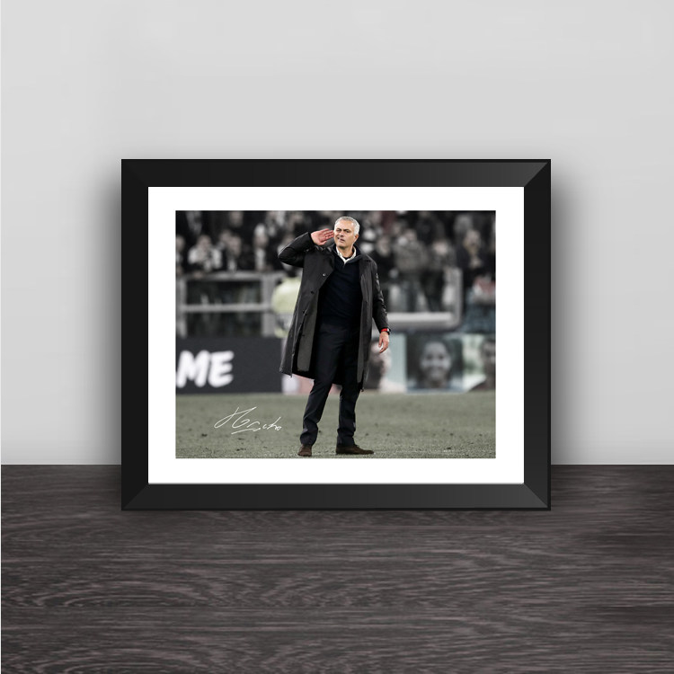 红魔穆里尼奥聆听手势庆祝款插画实木装饰相框照片墙桌摆挂框摆件