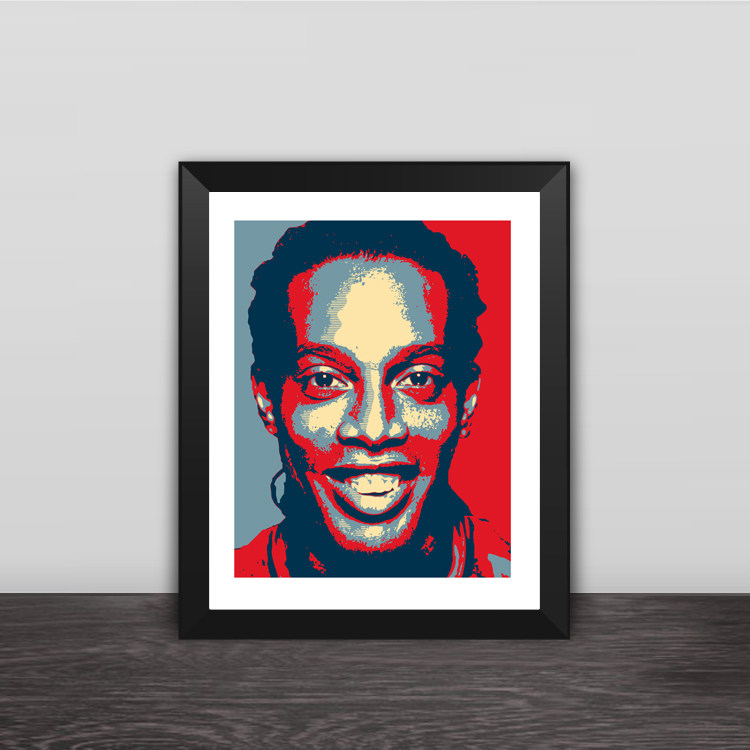 巴萨小罗纳尔多头像艺术插画实木装饰相框照片墙桌摆挂框摆件家居