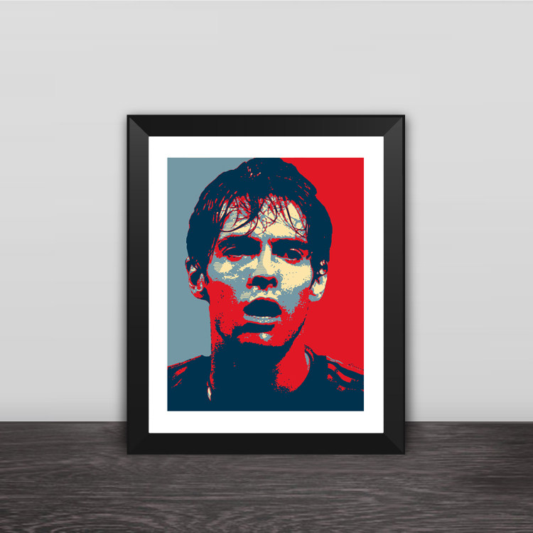 ac米兰卡卡头像艺术插画实木装饰相框照片墙桌摆挂框摆件家居壁画