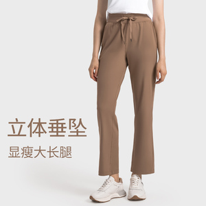 lulu同款运动裤女宽松显瘦系带收腹时尚休闲口袋瑜伽裤高腰健身裤