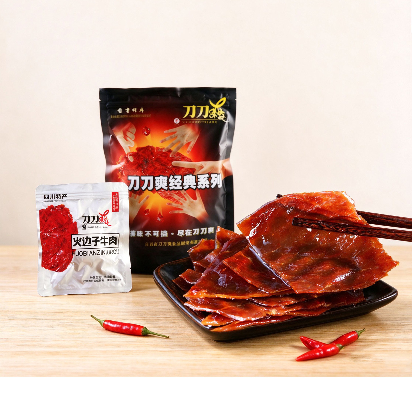 【正宗原味】火边子牛肉丨刀刀爽自贡特产火鞭子非遗美食片装零食