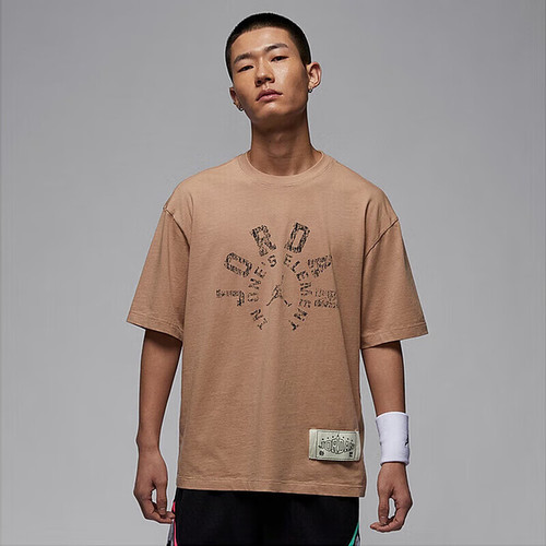 Nike耐克 男女JORDAN复古印花舒适透气短袖T恤 HV1257-200-222