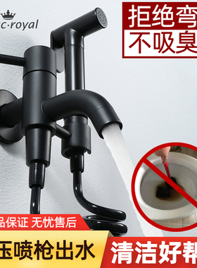 黑色增压马桶喷枪套装家用卫生间伴侣妇洗器私处冲洗器洗宠物喷头