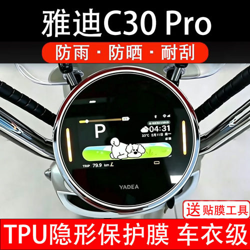 雅迪C30Pro电动车仪表膜液晶显示屏幕保护非钢化贴纸盘码电自瓶摩