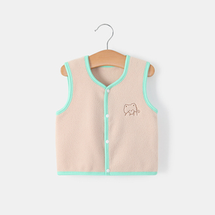 春秋儿童保暖马甲新生婴儿加绒背心薄款宝宝内穿男童女童外穿无袖