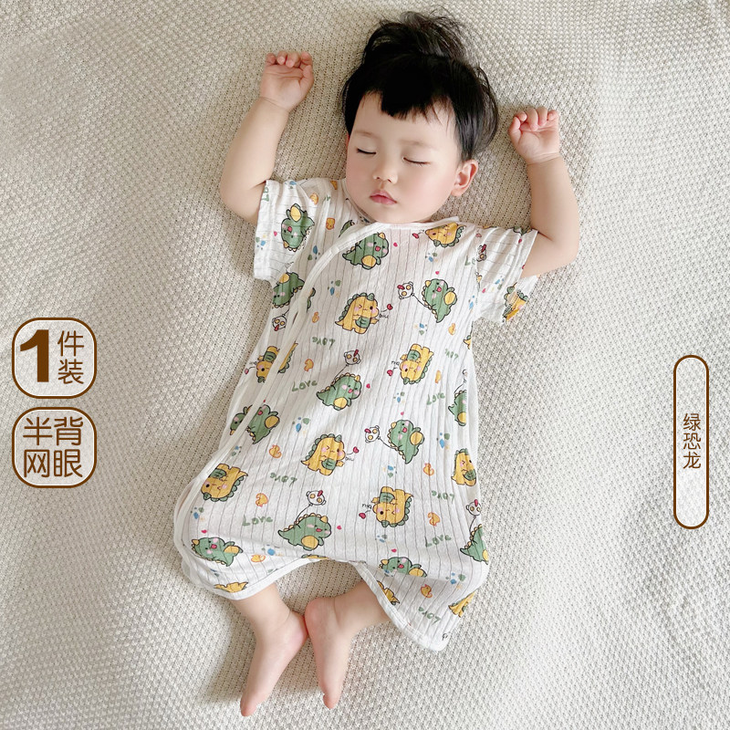 薄款短袖连体衣宝宝爬服婴儿睡衣