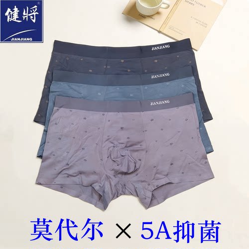 健将男内裤平角款式莫代尔棉印花