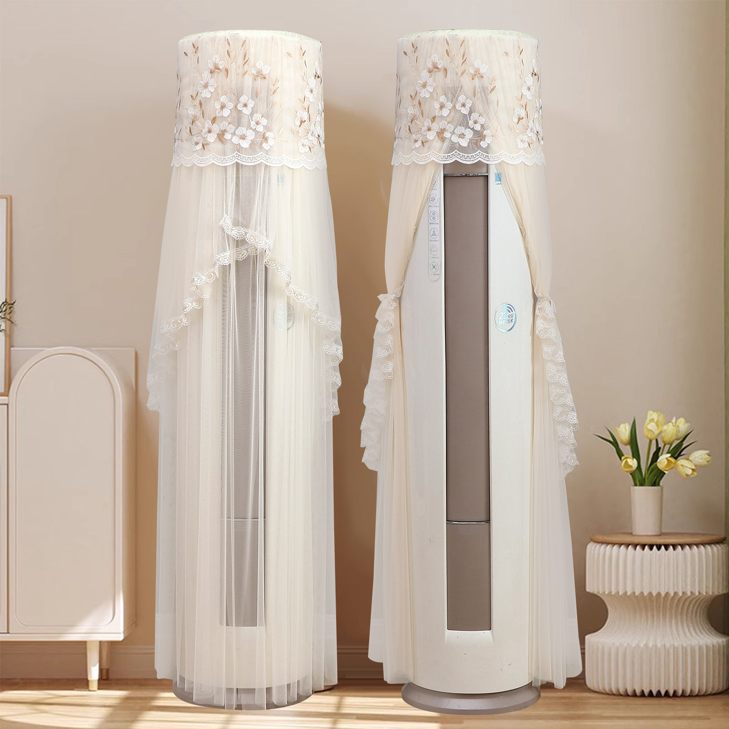 立式空调防尘罩圆柱形柜机格力美的海尔2025新款柜式圆形空调罩套