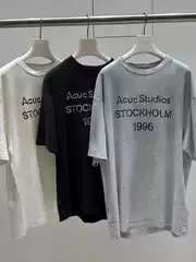 AC Style 25SS Acuc Letter Print Distressed Vintage Short-Sleeve T-Shirt Oversized Top Unisex Streetwear