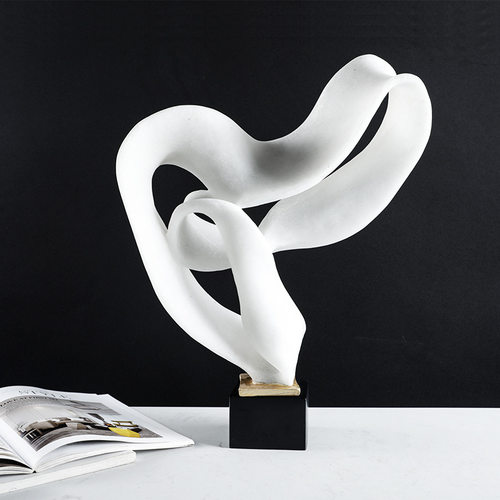 现代几何树脂飘带样板房售楼处卧室书房客厅餐厅电视柜饰品摆件