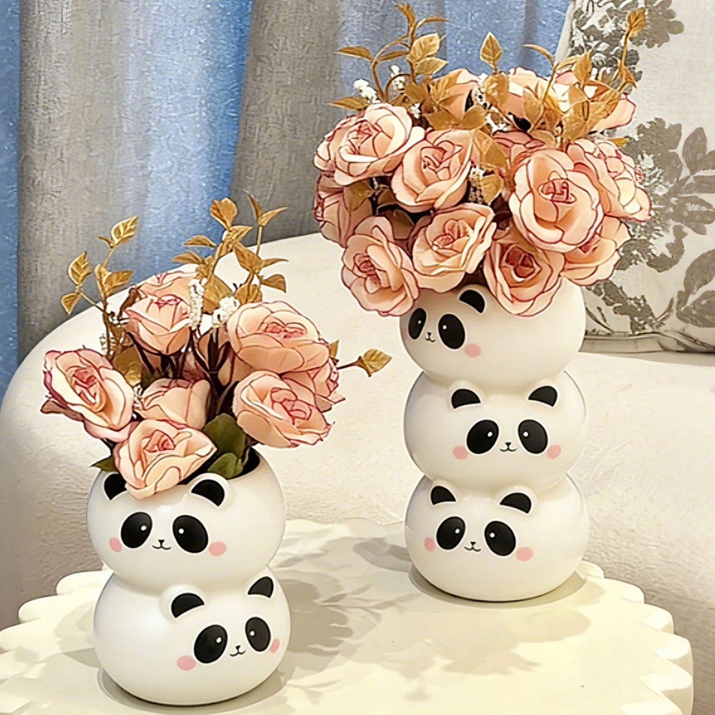 熊猫花瓶摆件客厅插花轻奢感陶瓷装饰品花器陶罐子小众设计感,橡塑材料及制品,工业陶瓷,淘宝优惠券,粉丝福利购,淘宝优惠卷