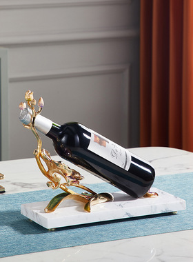 现代简约奢华桌面饰品家用客厅酒柜创意装饰品摆件轻奢红酒架摆件