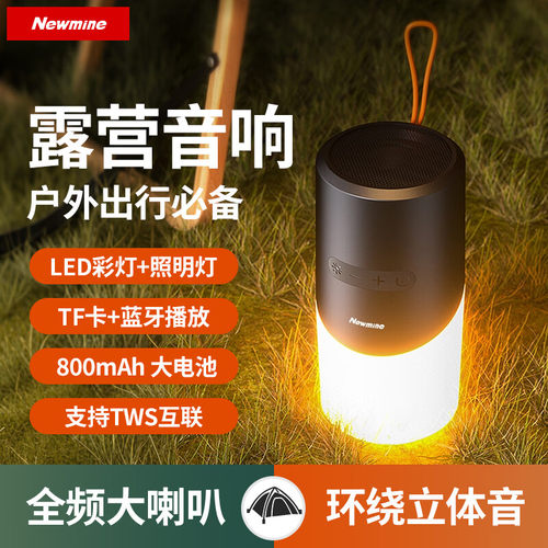 Newmine/纽曼 PBS017蓝牙音箱 户外露营音响 LED彩灯照明灯