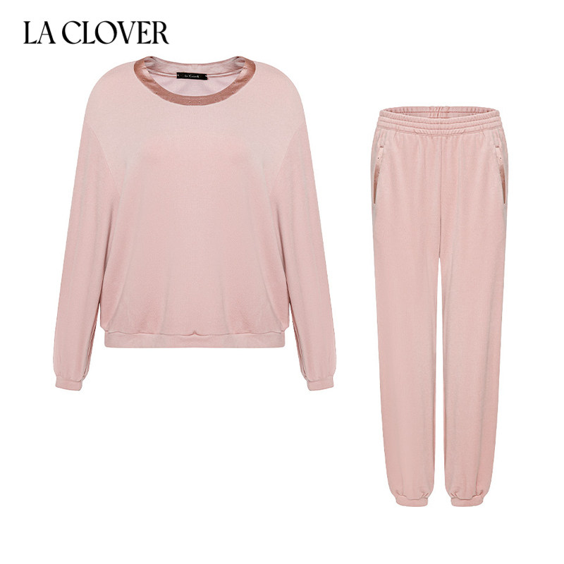 LACLOVER兰卡文莫木代尔含山羊绒外穿女士家居服睡衣套装LC46WB1